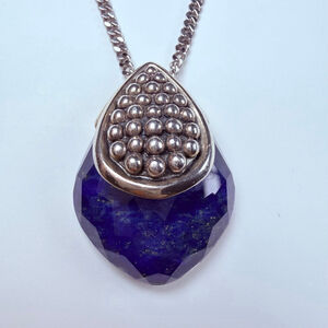 Lagos Caviar Maya Lapis Lazuli Quartz Doublet Pendant Necklace